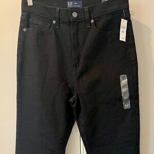 Gap 70's Hi-Rise Flare Black Jeans 10 Short